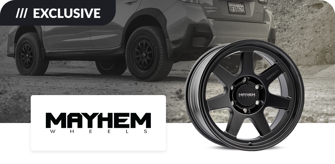 Get $80 back when you purchase a set of four (4) select Mayhem wheels