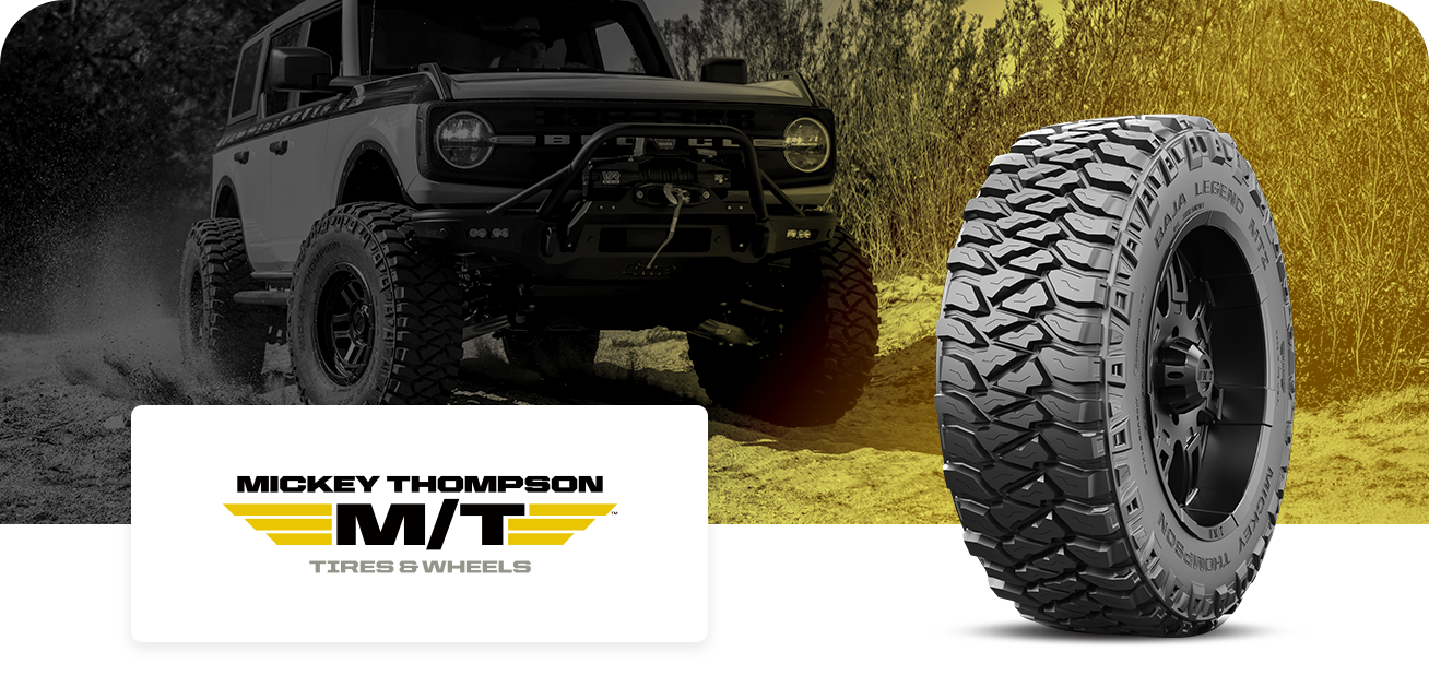 Get $100 back when you purchase a set of four (4) select Mickey Thompson tires