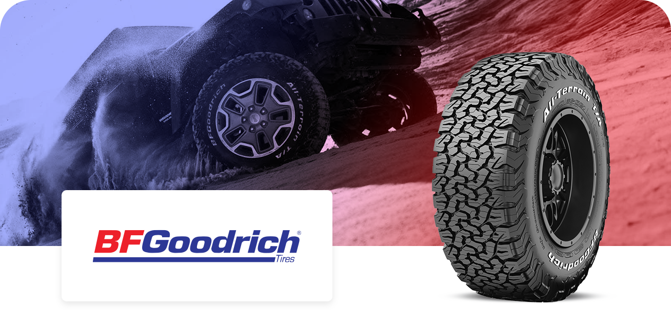 Get $80 back when you purchase a set of four (4) select BFGoodrich tires
