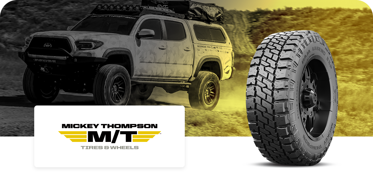 Get $100 back when you purchase a set of four (4) select Mickey Thompson tires
