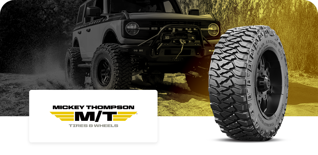 Get $100 back when you purchase a set of four (4) select Mickey Thompson tires