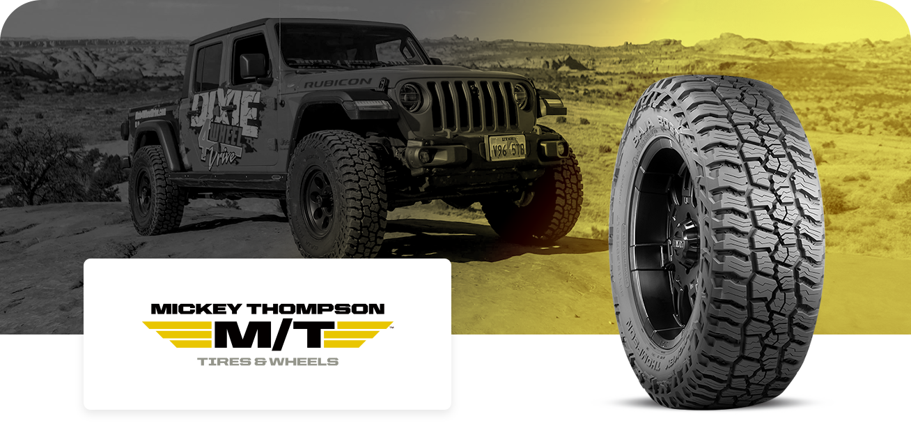 Get $100 back when you purchase a set of four (4) select Mickey Thompson tires