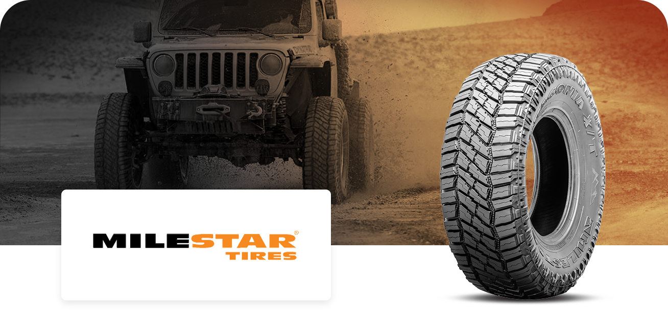 Get $50 back when you purchase a set of four (4) select Milestar tires
