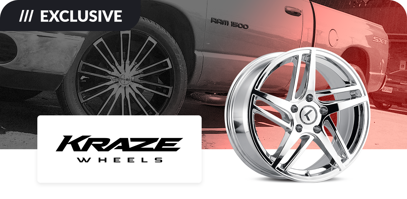 Get $100 back when you purchase a set of four (4) select Kraze wheels