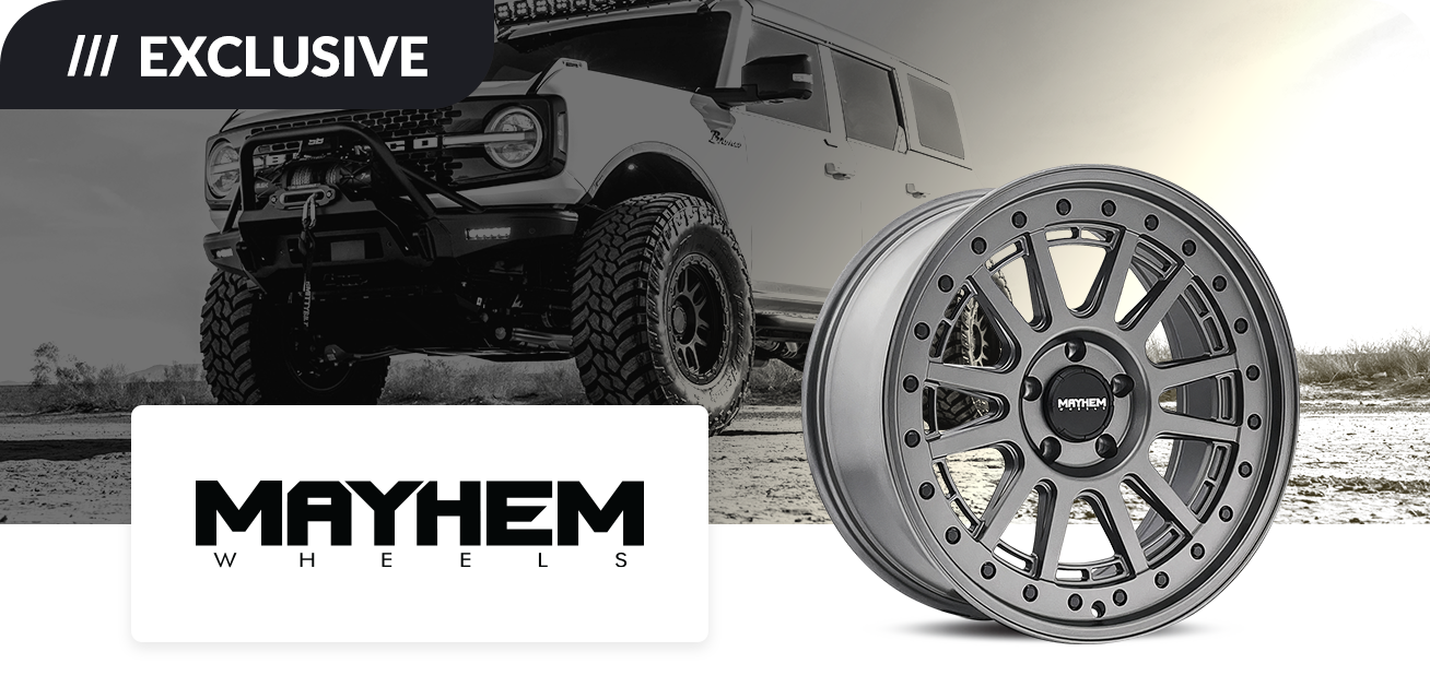 Get $120 back when you purchase a set of four (4) select Mayhem wheels
